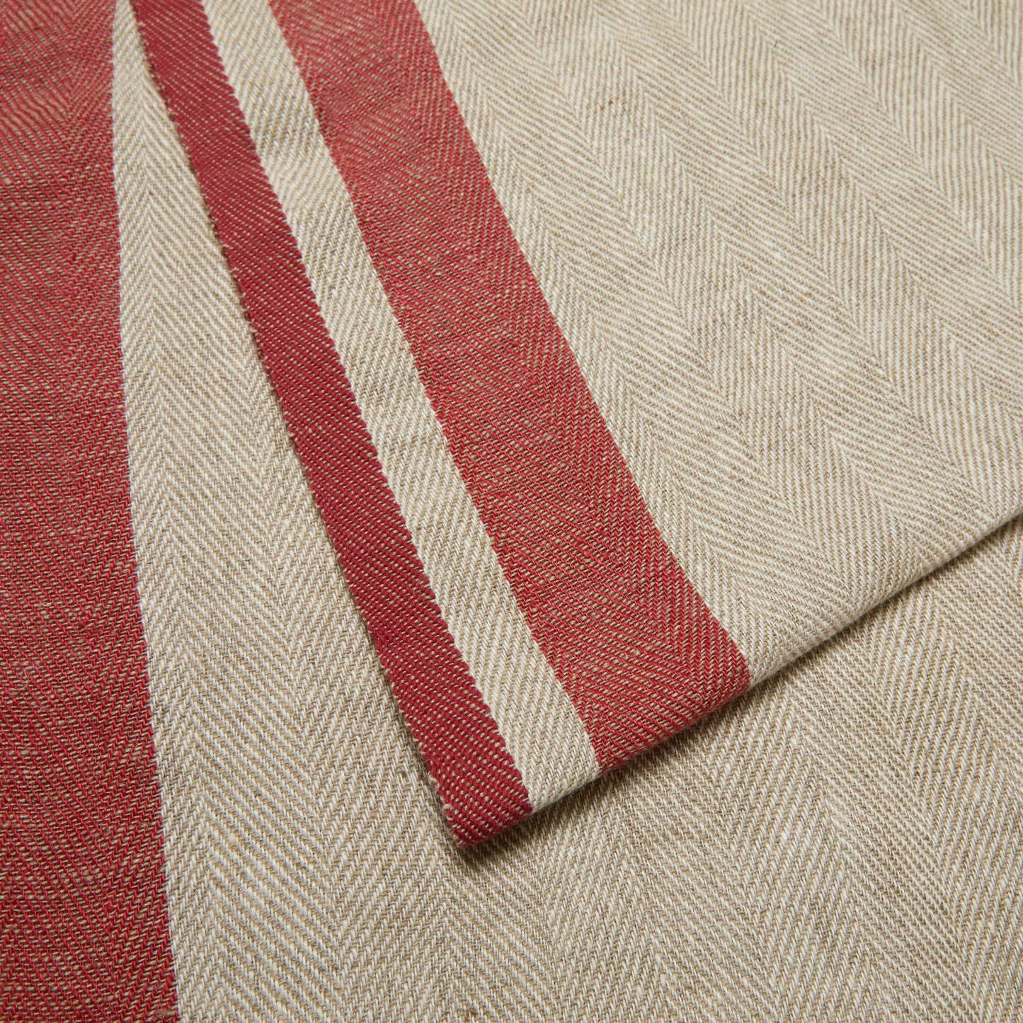 Gordes Natural & Red Table Runner