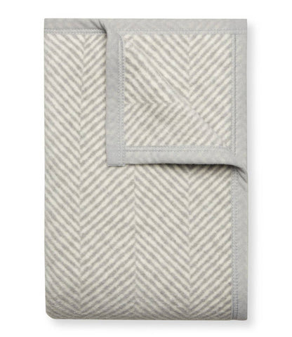 Harborview Herringbone Light Grey Blanket