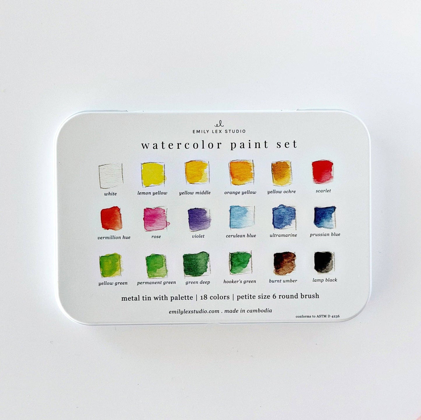 Watercolor Paint Set – 18 Colors with Brush