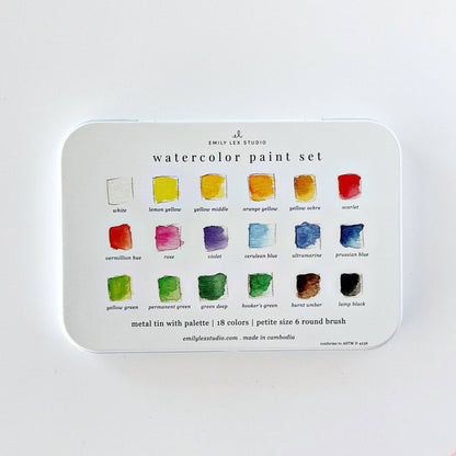 Watercolor Paint Set – 18 Colors with Brush