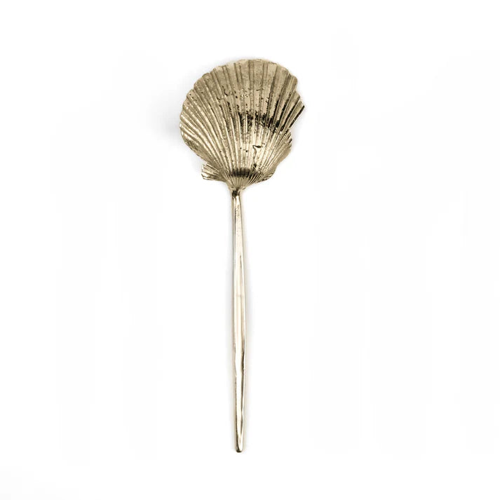 Shell Serving Spoon- Brass