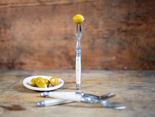 Jean Dubost 4 Cocktail Fork Ivory