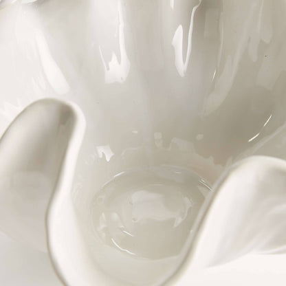 Moselle Decorative Bowl - White Ceramic - Handcrafted