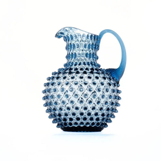 Hobnail Glass Pitcher | Midnight Blue | 2L | Vintage Jug