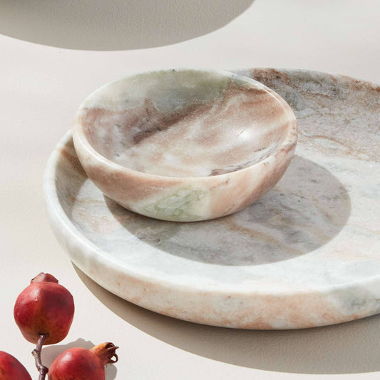 Josephine Bowl - Brown/White Marble
