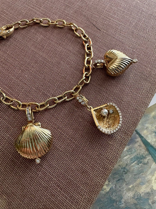 Diamond Lobster Clasp Handmade Link Charm Bracelet