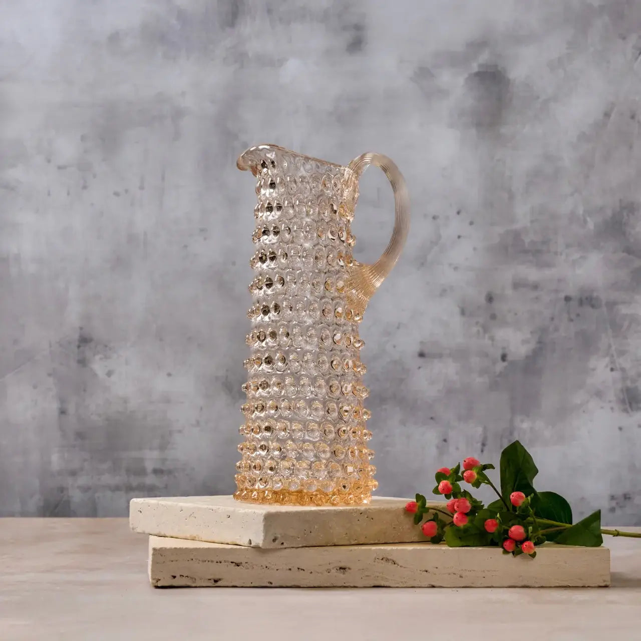Tall Hobnail Jug | Apricot Chiffon | 1.2L