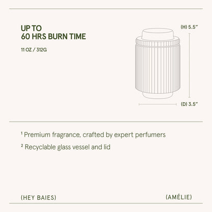 Scented Candle - Hey Baies - 11oz | La Jolie Muse