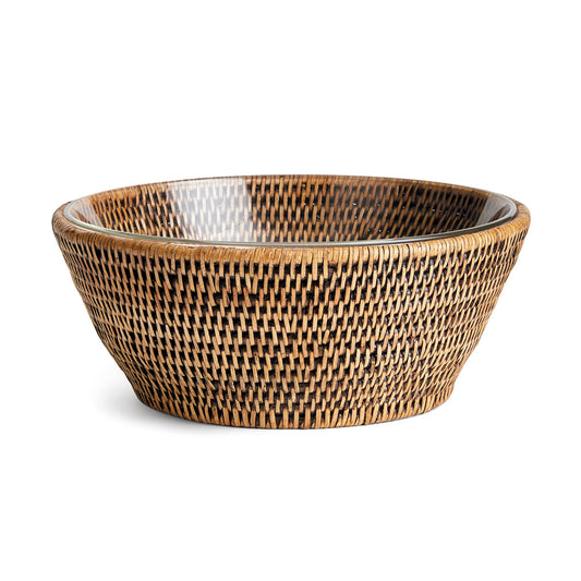 Burma Rattan Serving Bowl 10.75"-Brown