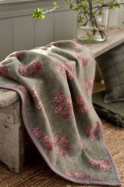 Hydrangea Blockprint Blanket