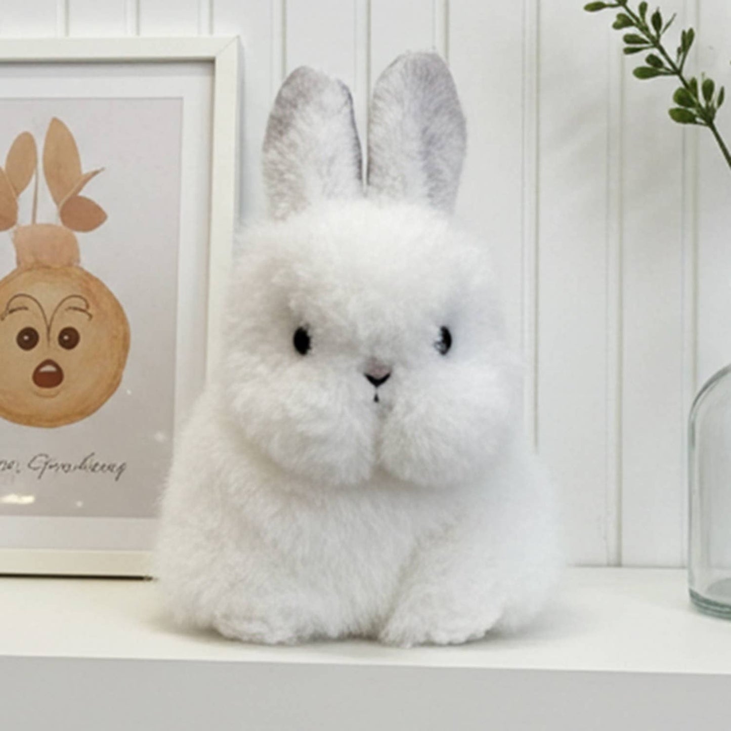 Alpaca Stuffed Animal - Bunny - Micro 6" WHITE