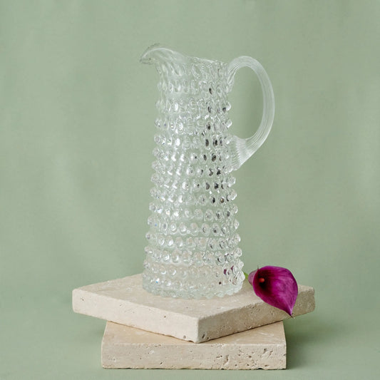 Tall Hobnail Jug | Clear Quartz | 1.2L | Bohemian Crystal