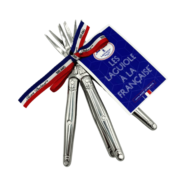 Jean Dubost 4 Cocktail Fork Stainless Steel