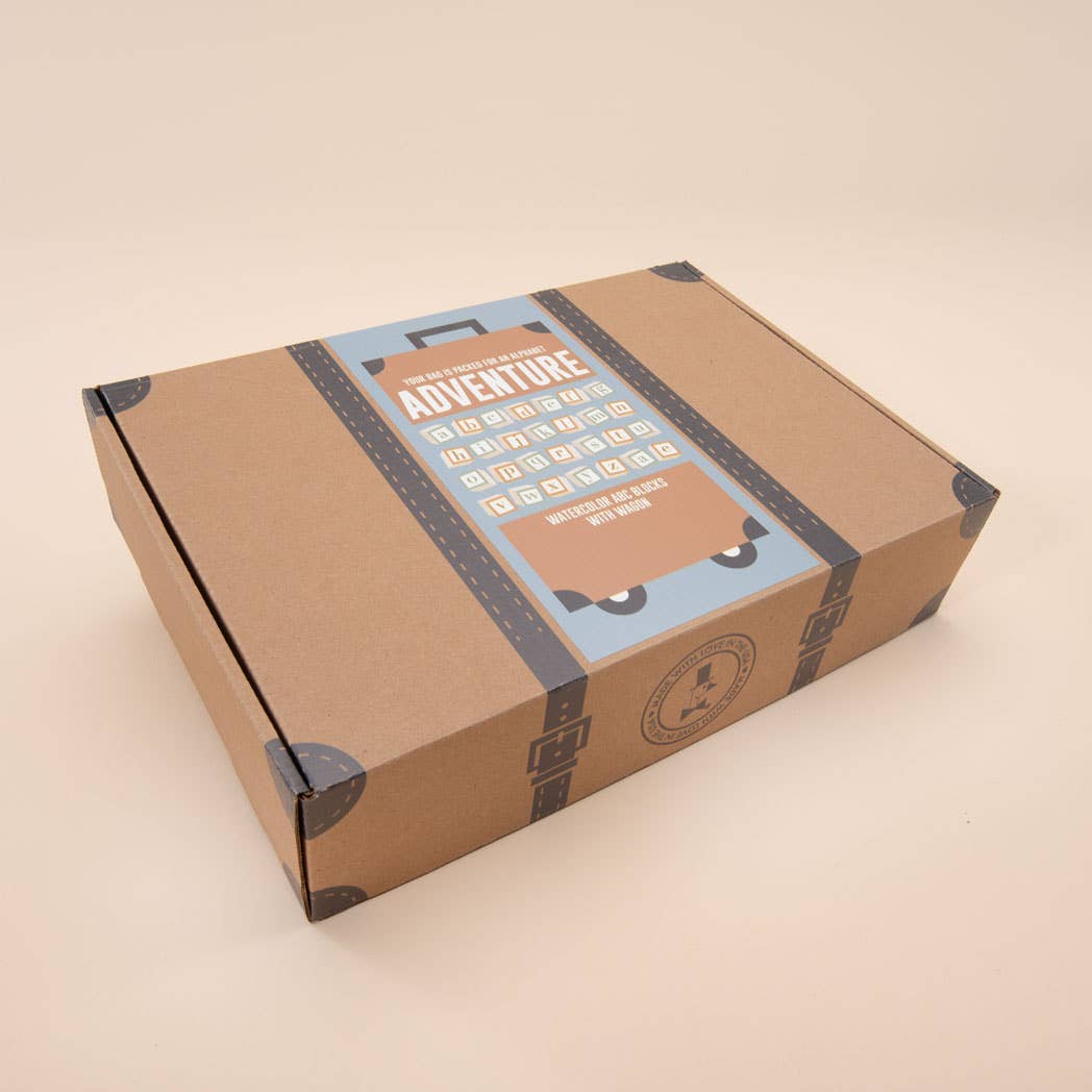 Uncle Goose Watercolor ABC Blocks with Wagon