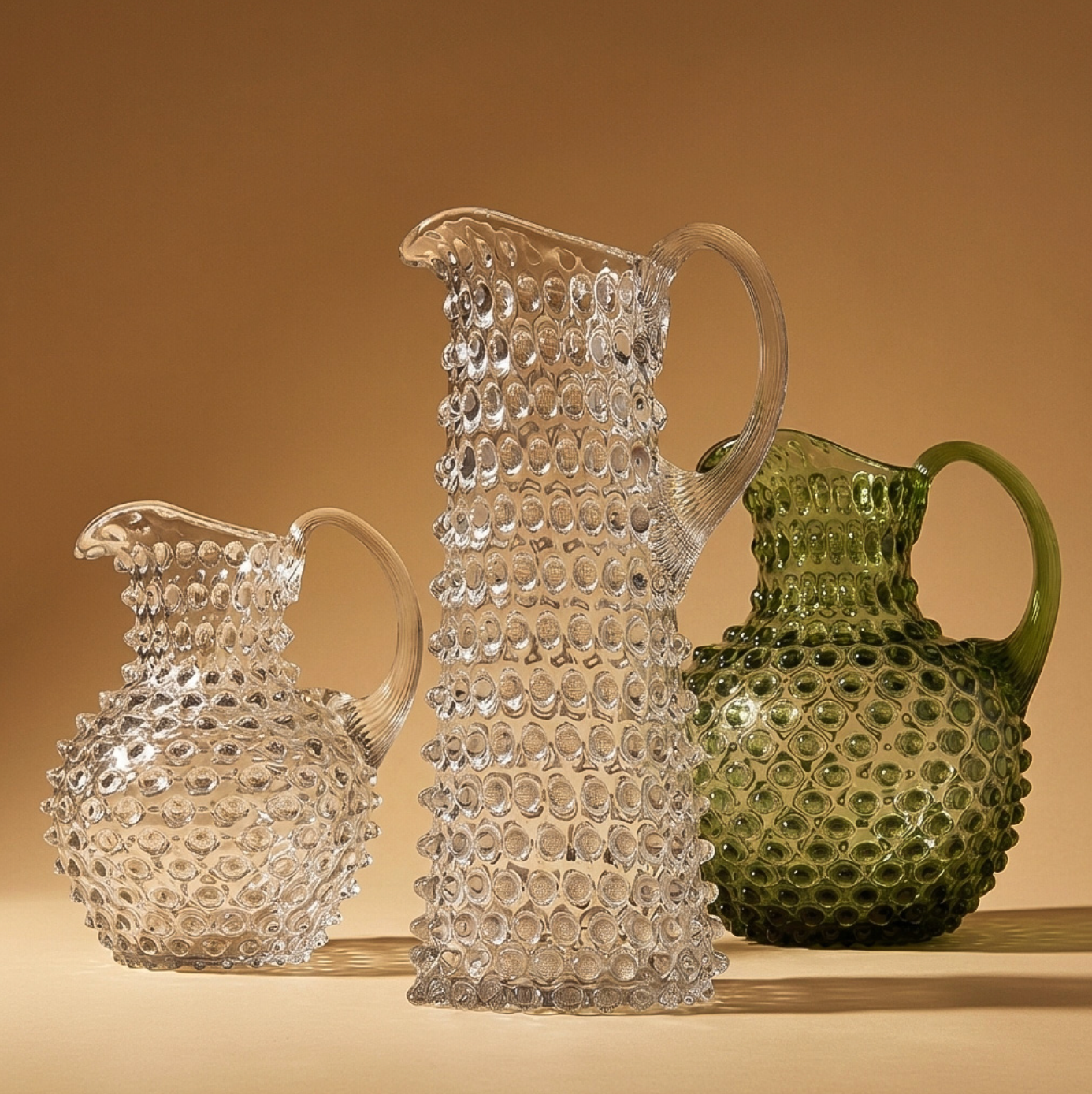 Tall Hobnail Jug | Clear Quartz | 1.2L | Bohemian Crystal