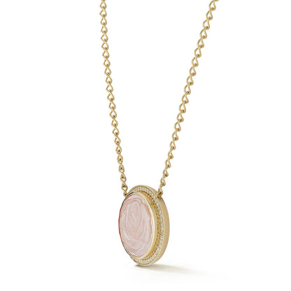 Blossom Caspian Necklace - Pink Opal and Diamond